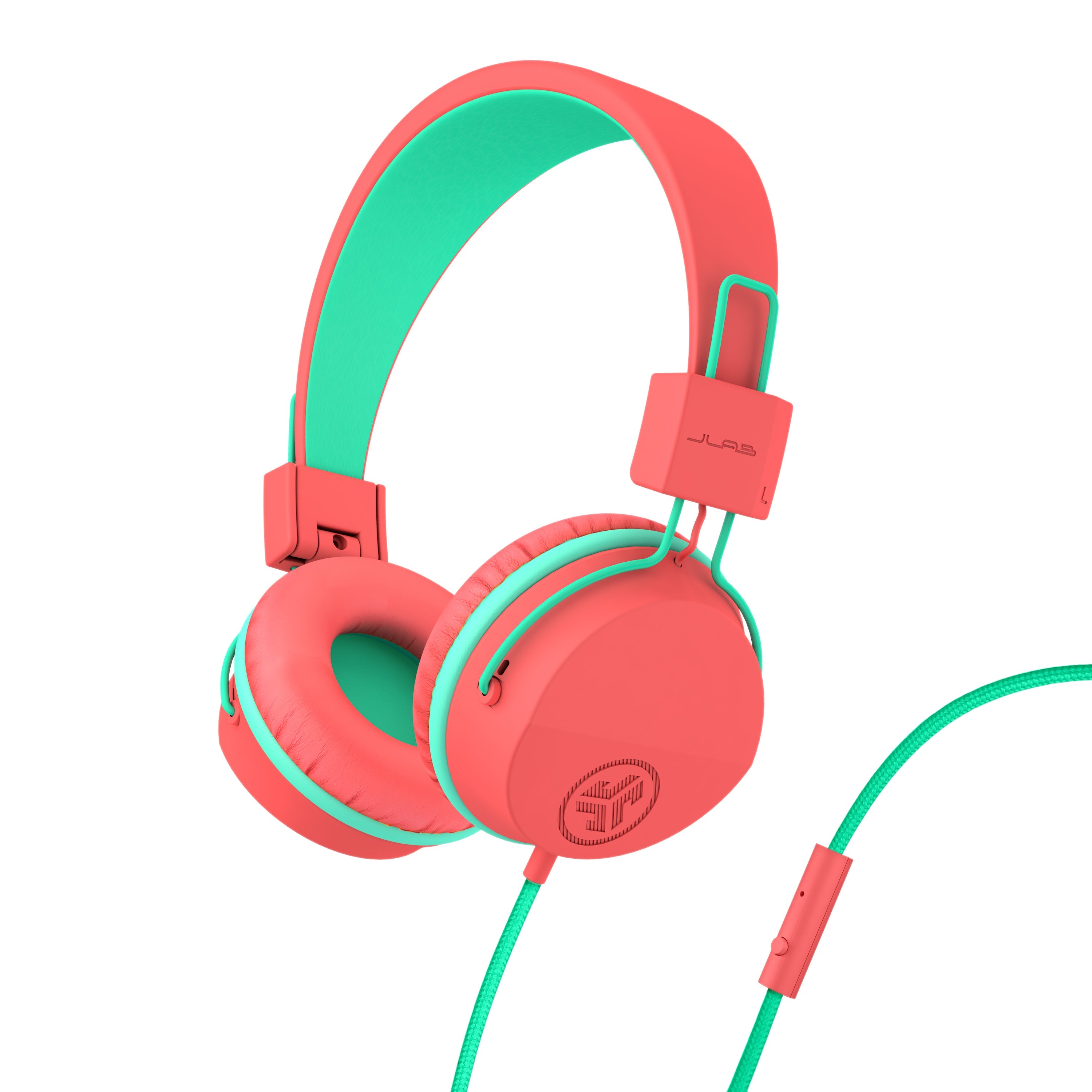 JBuddies Studio On-Ear Kids Wired Headphones Dark Pink - Peach/Mint