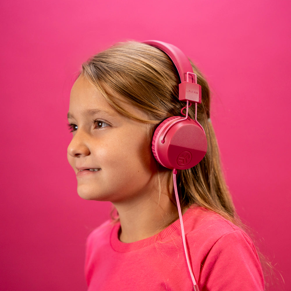 JBuddies Studio On-Ear Kids Wired Headphones Dark Pink