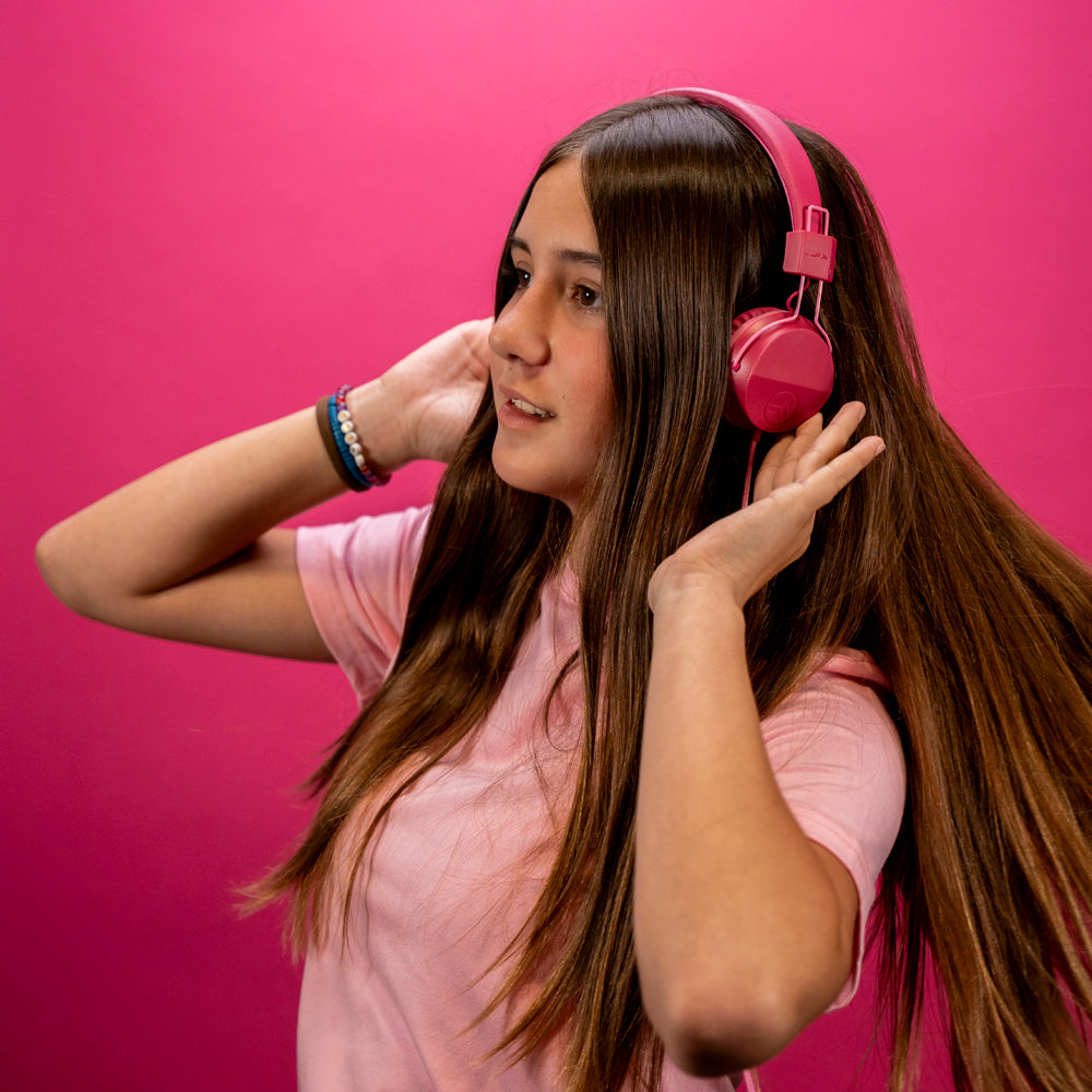 JBuddies Studio On-Ear Kids Wired Headphones Dark Pink