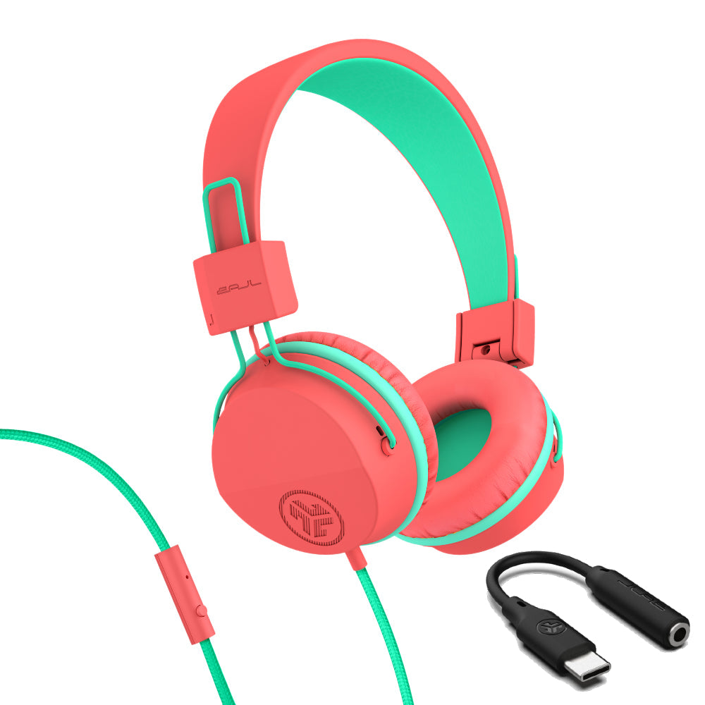 JBuddies Studio On-Ear Kids Wired Type-C Headphones Peach